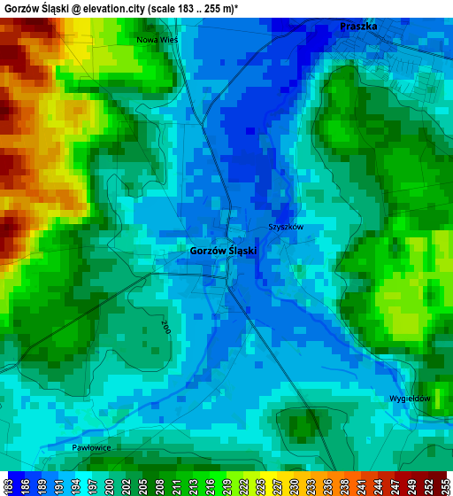 Gorzów Śląski elevation map