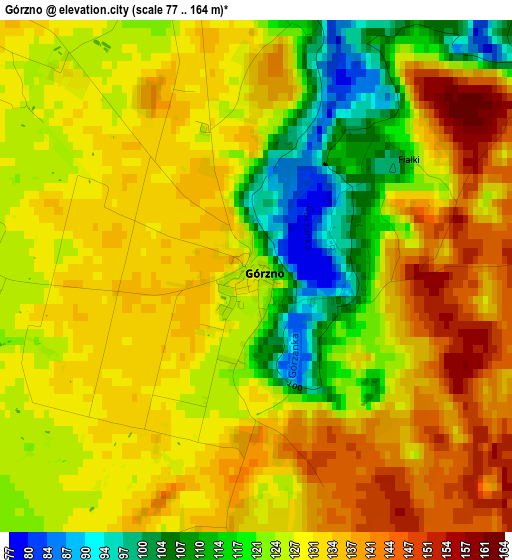 Górzno elevation map