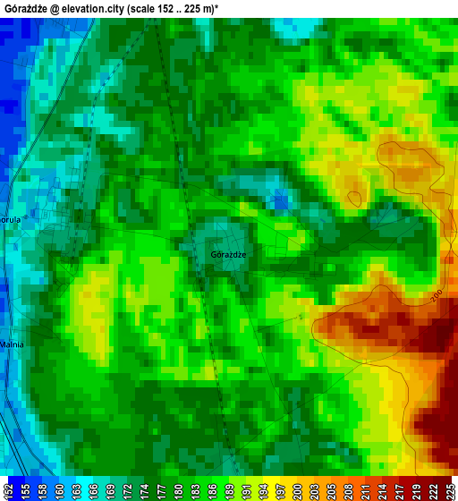 Górażdże elevation map