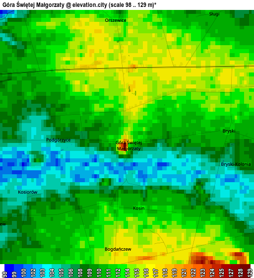 Góra Świętej Małgorzaty elevation map