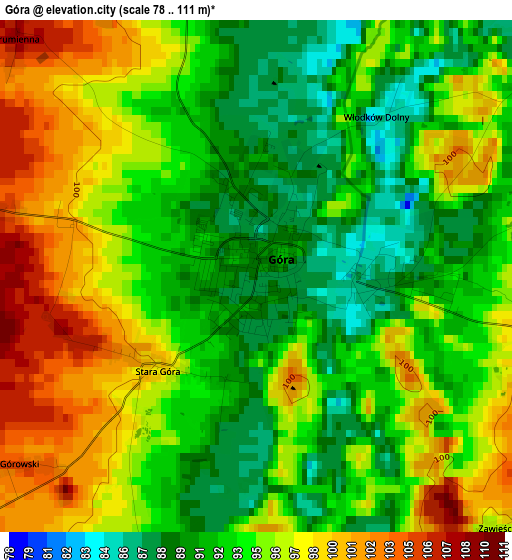 Góra elevation map