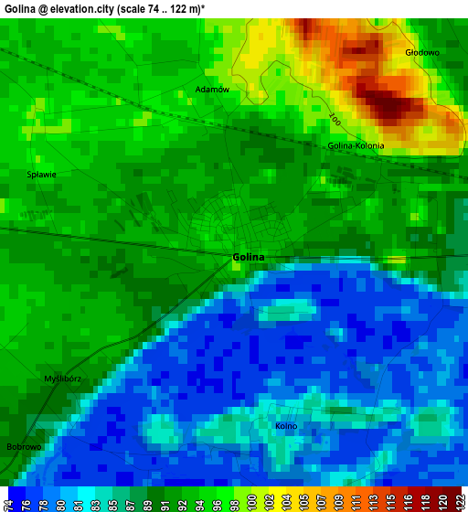 Golina elevation map