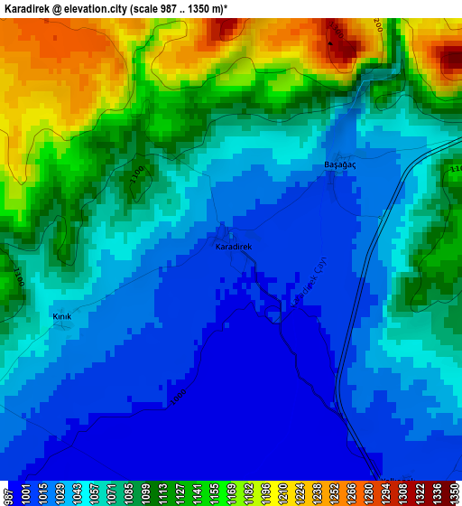 Karadirek elevation map