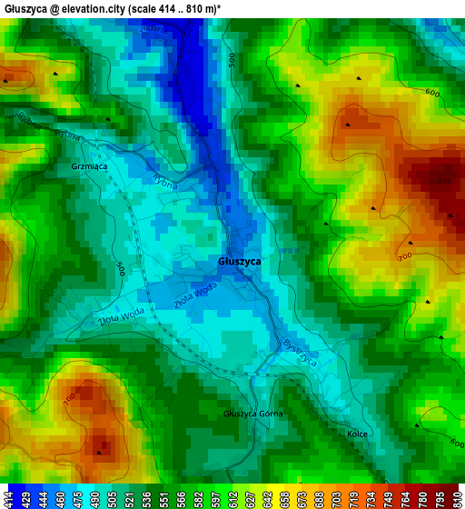 Głuszyca elevation map