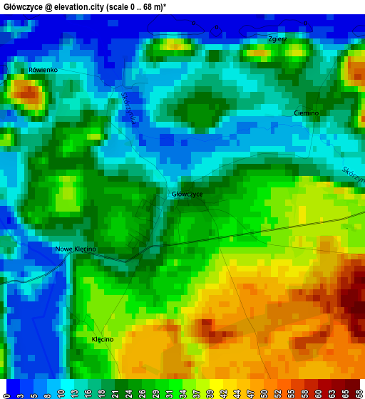 Główczyce elevation map