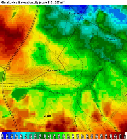 Gierałtowice elevation map