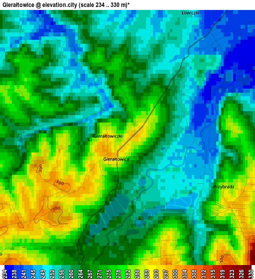 Gierałtowice elevation map