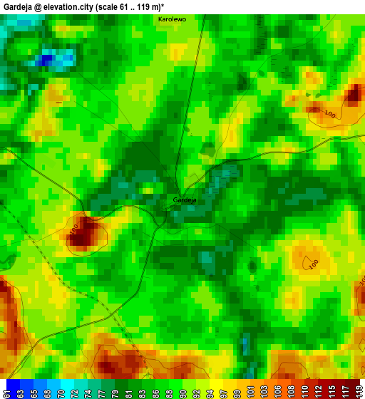 Gardeja elevation map