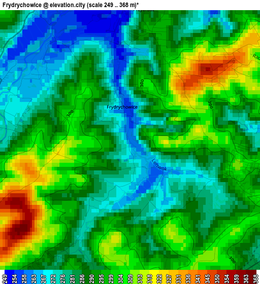 Frydrychowice elevation map