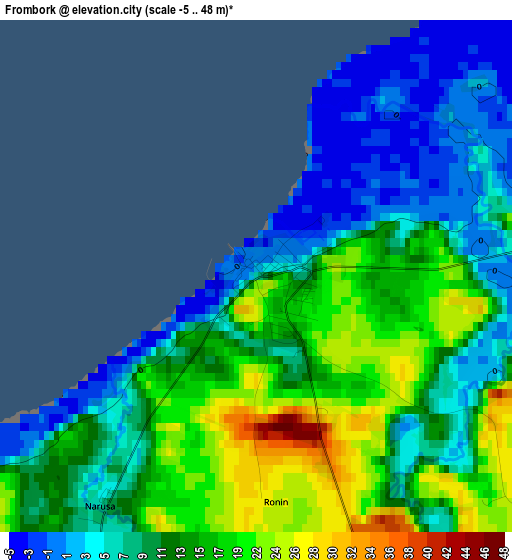 Frombork elevation map