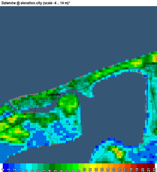 Dziwnów elevation map