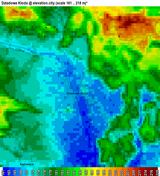 Dziadowa Kłoda elevation map