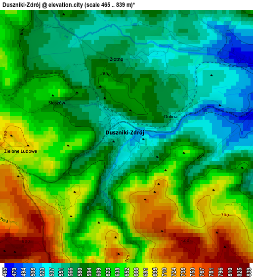 Duszniki-Zdrój elevation map