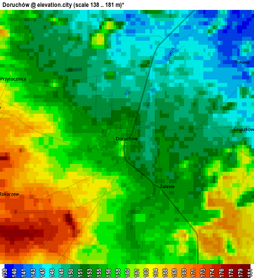 Doruchów elevation map