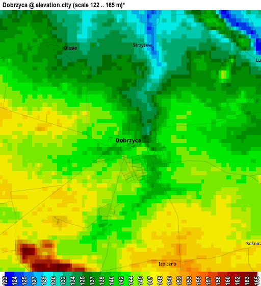 Dobrzyca elevation map