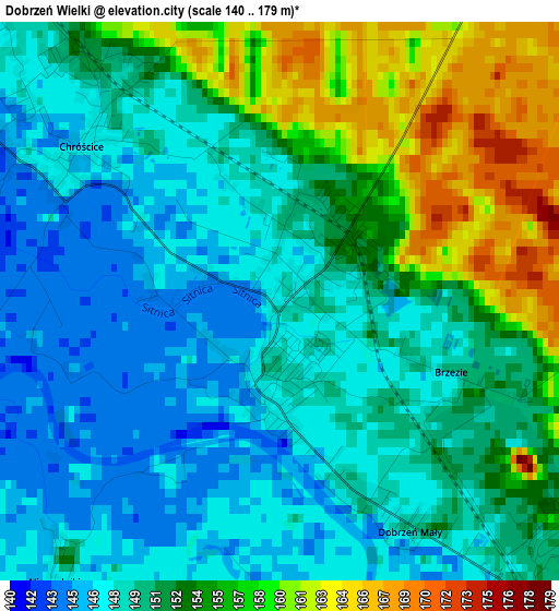 Dobrzeń Wielki elevation map