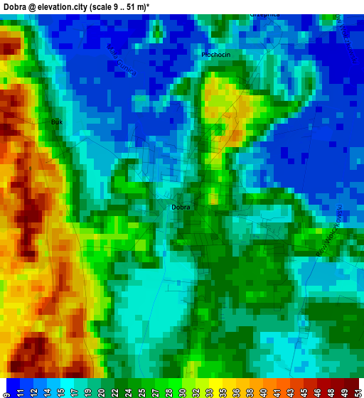 Dobra elevation map