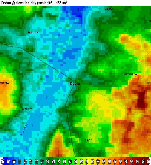 Dobra elevation map