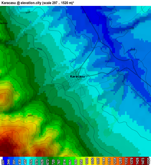 Karacasu elevation map