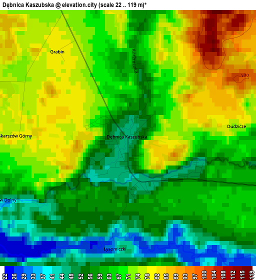 Dębnica Kaszubska elevation map