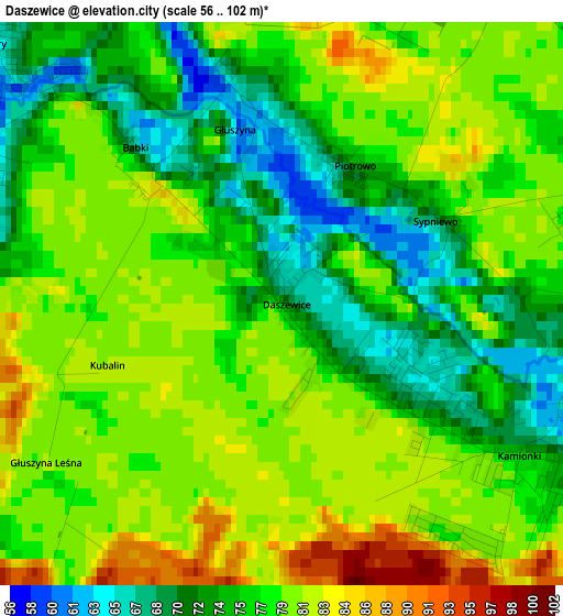 Daszewice elevation map