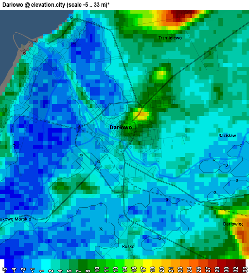 Darłowo elevation map