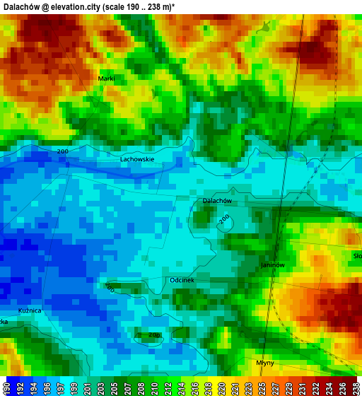 Dalachów elevation map