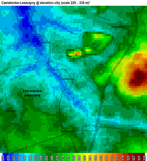 Czerwionka-Leszczyny elevation map