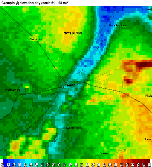 Czempiń elevation map