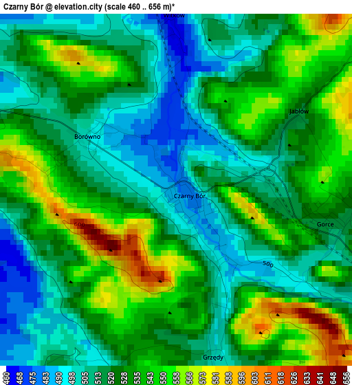 Czarny Bór elevation map