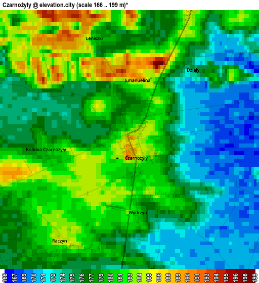 Czarnożyły elevation map