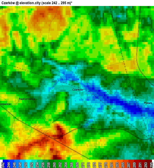 Czarków elevation map