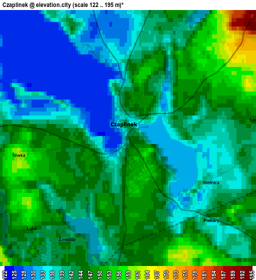 Czaplinek elevation map