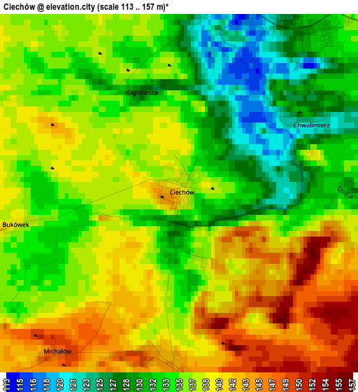 Ciechów elevation map