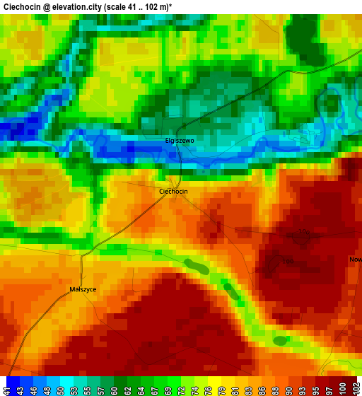 Ciechocin elevation map