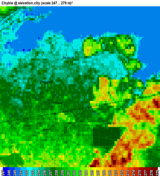 Chybie elevation map