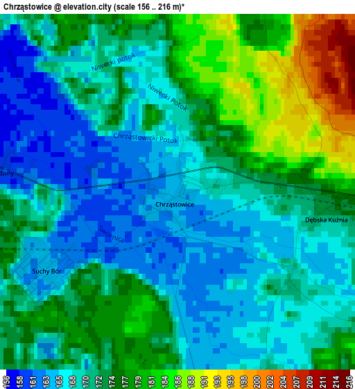 Chrząstowice elevation map