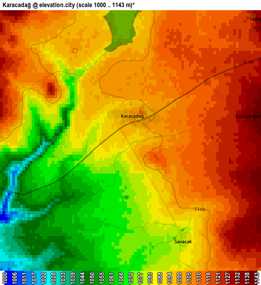 Karacadağ elevation map