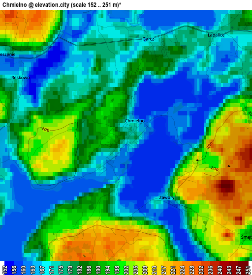 Chmielno elevation map