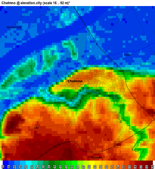 Chełmno elevation map