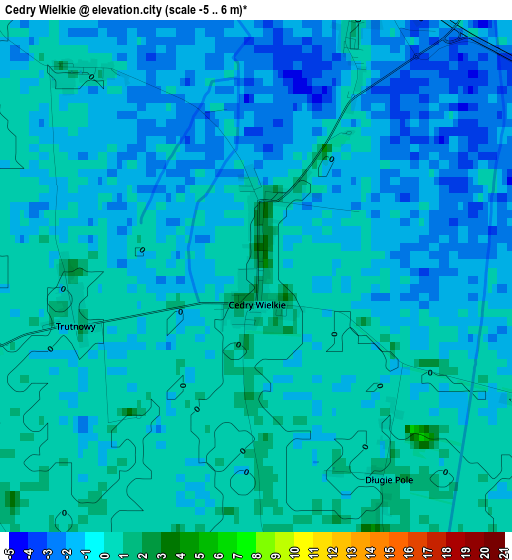 Cedry Wielkie elevation map