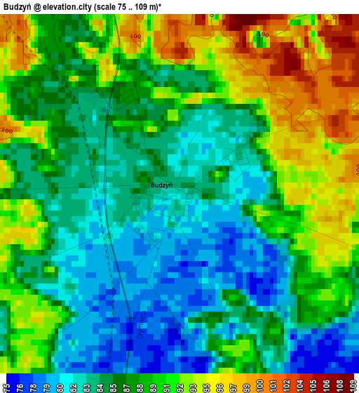 Budzyń elevation map