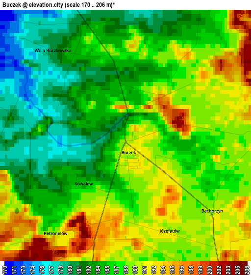 Buczek elevation map