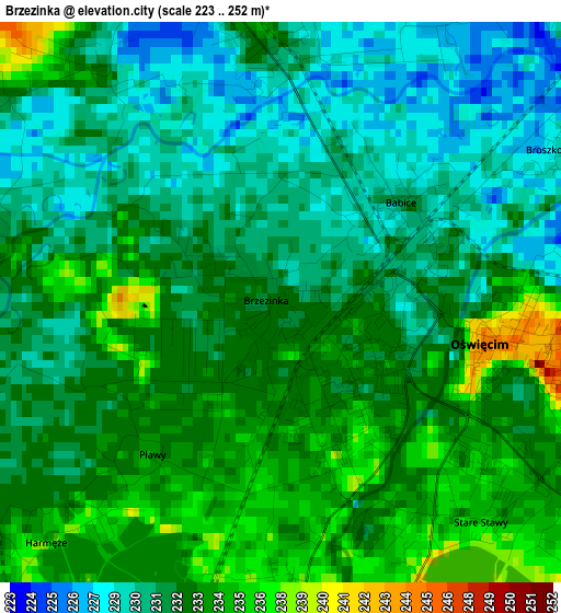 Brzezinka elevation map