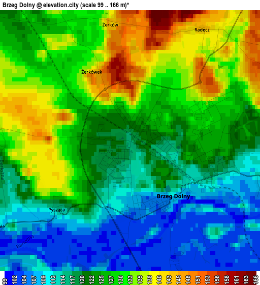 Brzeg Dolny elevation map