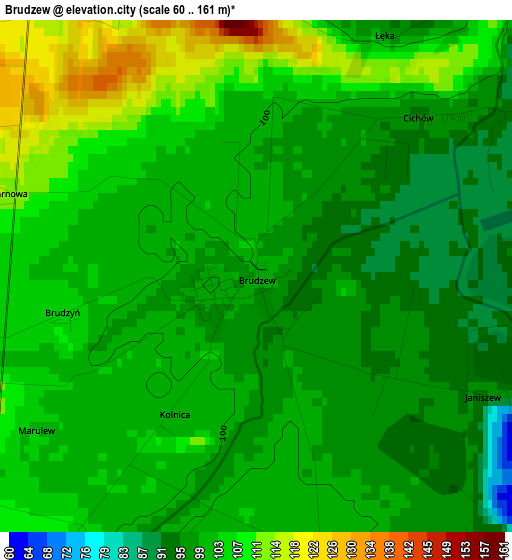 Brudzew elevation map