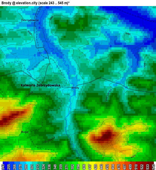 Brody elevation map