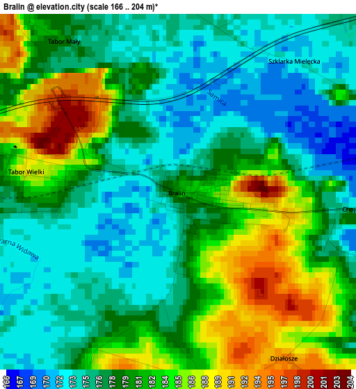 Bralin elevation map