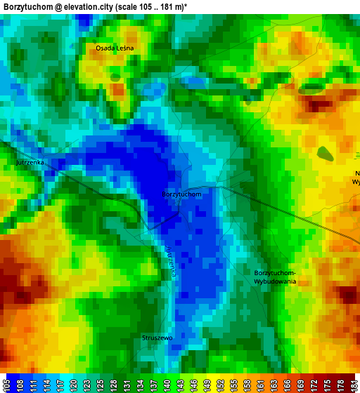 Borzytuchom elevation map