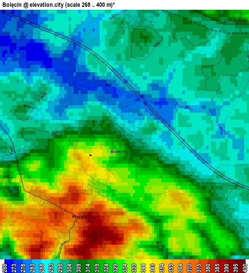 Bolęcin elevation map